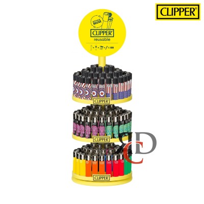 CLIPPER LIGHTER CAROUSEL 3 TIRE DISPLAY - MIX 144CT/ DISPLAY